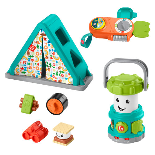 Fisher Price Let's Go Camping Gift Set Infant Learning Toys Value Bundle with Fine Motor Activities