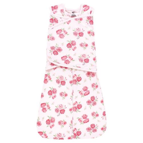 Hudson Baby Infant Girl Convertible Swaddle Sleep Sack, Blush Rose, 0-3 Months