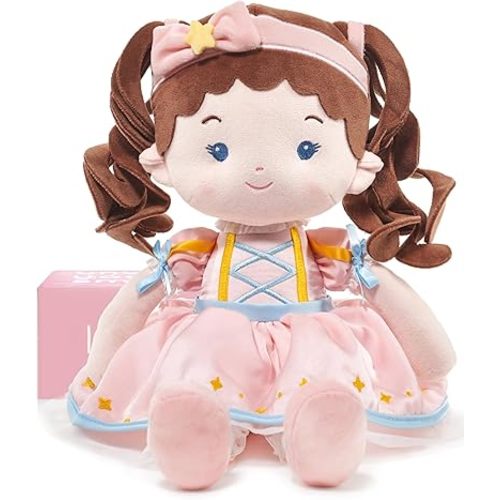 LeyaDoll Soft Plush Baby Doll 16'', First Rag Doll for 1 Year Old Girl Gift