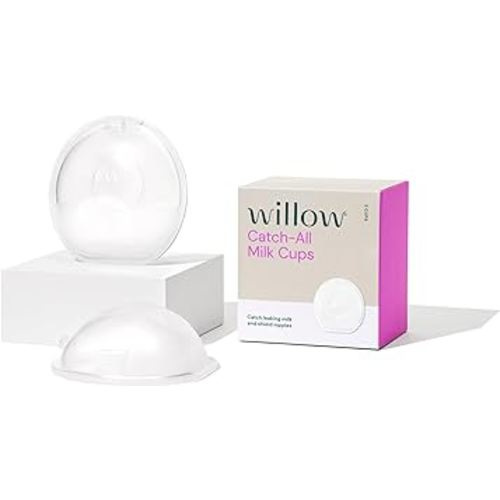 Willow Catch-All Milk Cups, 2 Pack, Wearable Nursing Cups for Leaking; Protects Sensitive Nipples and Catches Letdowns, Made from BPA-Free and Food-Safe Silicone