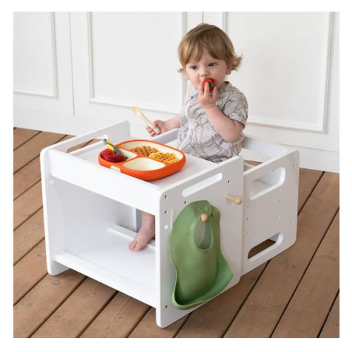 Montessori Weaning Table and Chair Set - Adjustable Design for Toddlers, Ideal for Mealtime, Learning, and Play