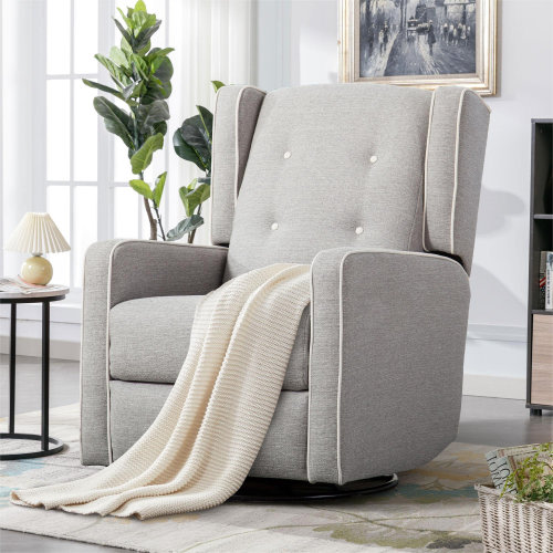 Latitude Run® Wykoff 29.1'' Wide Modern Upholstered Manual Swivel and Rocker Standard Recliner with Wing Back & Reviews | Wayfair