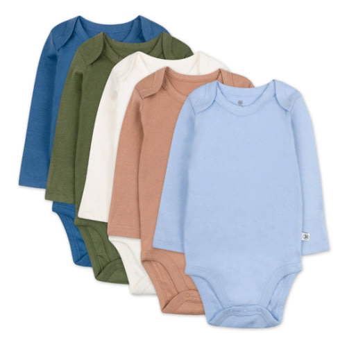 5-Pack Organic Cotton Long Sleeve Bodysuits | Honest Baby Clothing