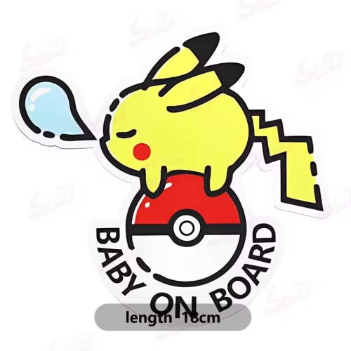 Pikachu Baby on Board Car Sticker Decal