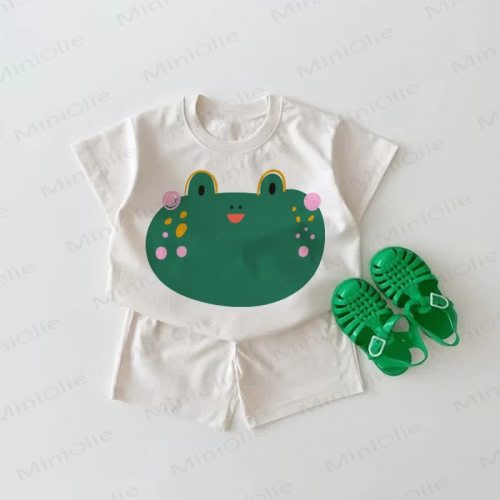 Baby Green Frog White 2-piece Set
