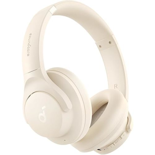 Soundcore by Anker Q20i Hybrid Active Noise Cancelling Headphones, Wireless Over-Ear Bluetooth, 40H Long ANC Playtime, Hi-Res Audio, Big Bass, Customize via an App, Transparency Mode (White)