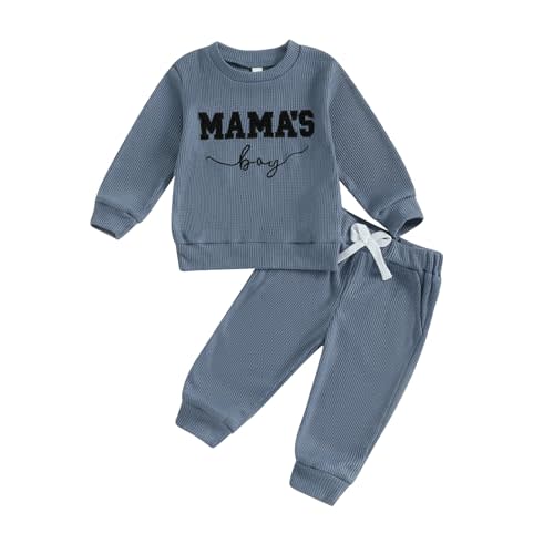 Demdzq Toddler Baby Boy Fall Winter Clotrhes Embroidery Sweatshirt Pullover Tops Joggers Pants Sets 2pcs Newborn Outfits