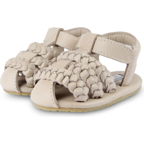 Pam Classic Leather Braided 3-Strap Sandals, Ivory - Donsje Amsterdam Shoes & Booties | Maisonette