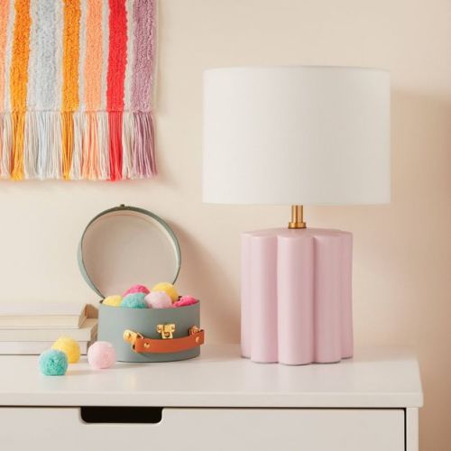 Fluted Kids' Table Lamp Purple - Pillowfort™