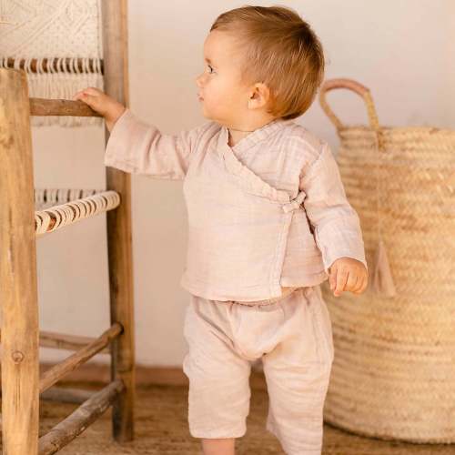 Theo Kimono - Baby - DS Double Saloo - S018 Powder