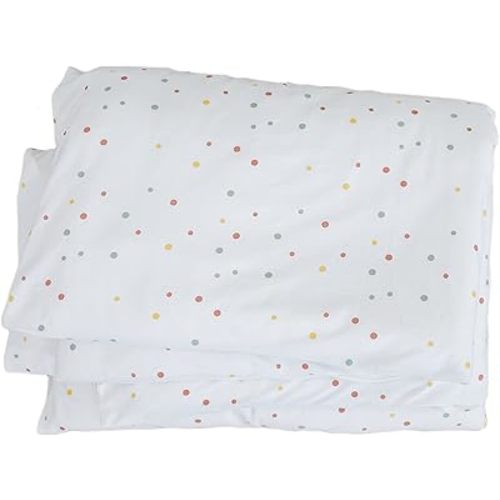 Duvet Cover, Soft and 100% Organic Cotton Crib, Toddler, Travel Size, 37" x 51", Cover for Comforter, Duvet Insert or Blanket in Dots Print