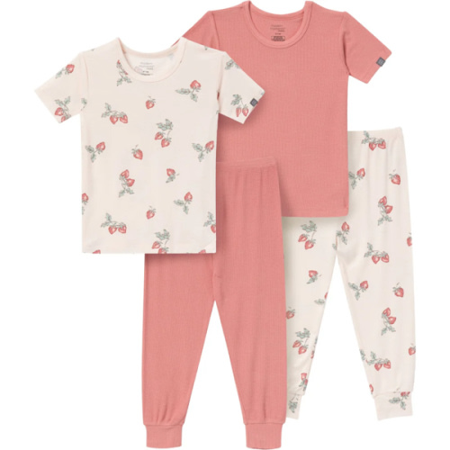 4-Piece Infant & Toddler Girls Rose Strawberry Snug Fitting Pajamas – Gerber Childrenswear