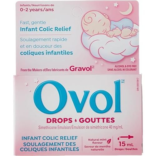Ovol Drops - Fast, Gentle Infant Colic Relief, Made in Canada, 15mL