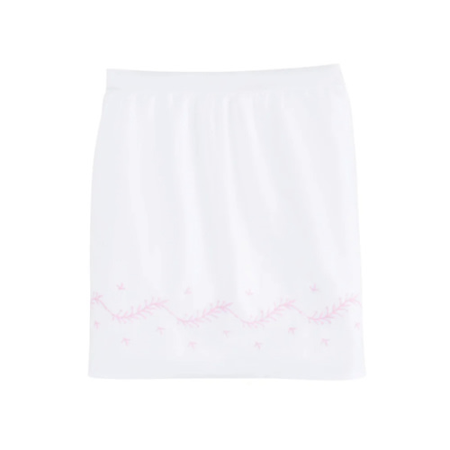 Embroidered Crib Skirt in Blush | Over The Moon