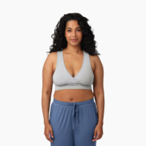 Kindred Bravely French Terry Racerback Nursing & Sleep Bra - Grey Heather, Large