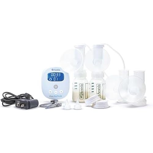 Ameda MYA Joy Plus Electric Breast Pump | Rechargeable | Hospital Grade | Includes HygieniKit & Ameda Pump Parts | Portable Breast Pump Hands Free