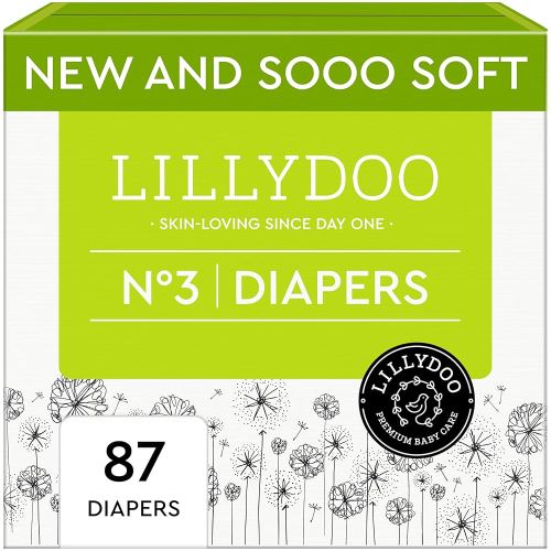 Baby Diapers - Size 3 (13-22 lbs), Half-Monthly Supply (87 Count), Leak Protection, Skin-Friendly, Ultrasoft, Perfume- & Chlorine-Free, Hypoallergenic, Dermatologist Tested, Oeko-TEX®