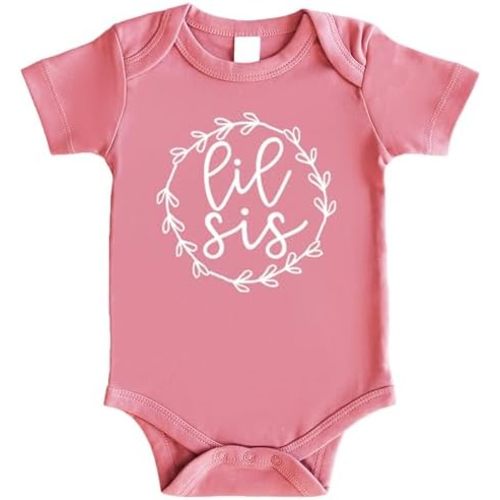 Olive Loves Apple Big Sis Lil Sis T-Shirts and Bodysuits for Baby and Toddler Girls Sibling Outfits