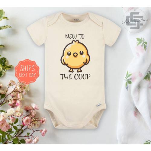 New to the coop Baby Onesie® Farm animal baby Onesie®, Little farmer newborn body suit. baby chick newborn baby gift.