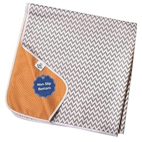 Baby Splat Mat for Under High Chair, 51" Waterproof and Washable Spill Mat, Anti-Slip Floor Protector, Baby Play Mat - Grey Chevron - 51" x 51"