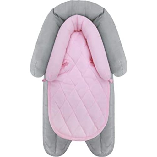 Pro Goleem Car Seat Head Support Infant, Soft Infant Car Seat Insert, 2 in 1 Carseat Head Support for Newborn, Perfect for Car Seat, Stroller, Swing, Bouncer, Pink and Gray