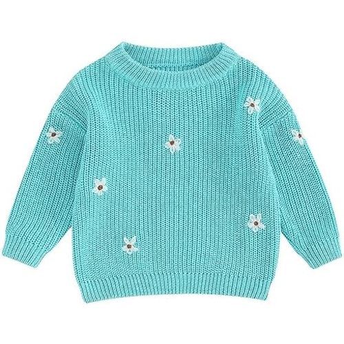 Mubineo Baby Girl Winter Clothes Cute Flower Sweater Crewneck Pullover Long Sleeve Knit Newborn Infant Sweaters