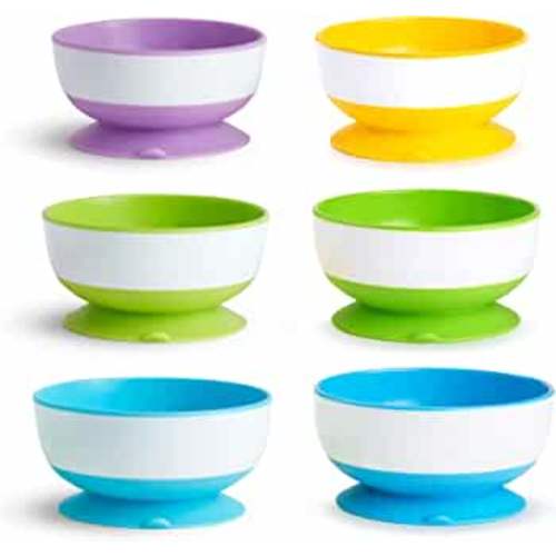 Munchkin® Stay Put™ Suction Bowls for Babies and Toddlers, 6 Pack