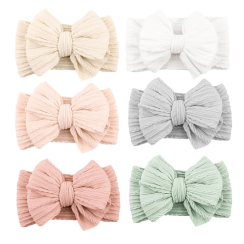 Niceye Handmade Baby Headbands Soft Stretchy Nylon Hair Bands with Bows for Newborn Infant Baby Toddler Girls