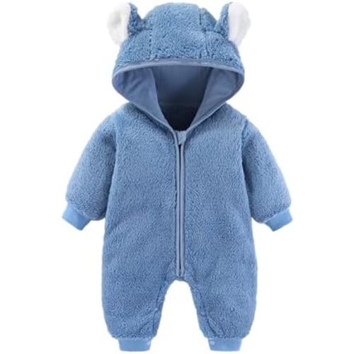 Fleece Baby & Toddler Fleece Jacket Snowsuit Fleece Warm Jumpsuit Romper Hooded Clothes Holiday Party Outfits