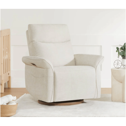 Vinca Power Swivel Nursery Glider Recliner with Power Lumbar & Headrest