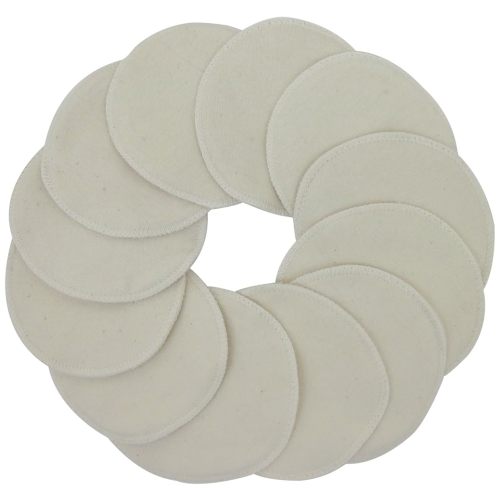 TL Care Nursing Pads Made with Organic Cotton - Soft, Breathable, Absorbent & Washable, Natural Color, 12 Count