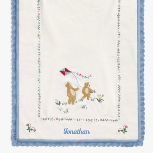 Riley Sheehey Bear Sherpa-Backed Knit Baby Blanket