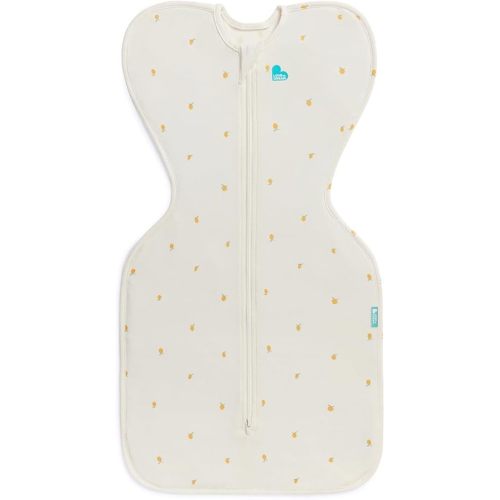 Love to Dream Swaddle UP, Silky-Lux 1.0 TOG, Luxurious 100% Viscose from Bamboo, Allow Baby to Sleep in Their Preferred Arms Up Position, Snug Fit Calms Moro Reflex, 13-19 lbs, Cream Lemons