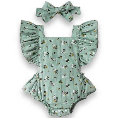 Ruffle Sleeveless Romper Set