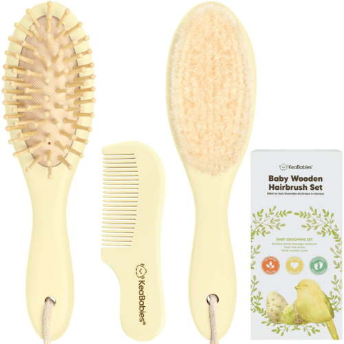 KeaBabies Baby Hair Brush and Comb Set for Newborn, Infant Grooming Kits for Girls & Boys