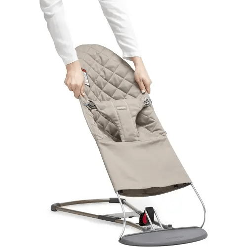 BabyBjörn Fabric Seat for Bouncer, Sand Gray, Cotton, Sand Gray, 1 Count (Pack of 1)