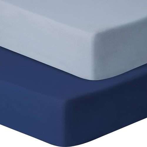 Pack and Play Sheets Fitted, 2 Pack Pack n Play Sheets for Graco Pack n Play Mattress, Unisex Playard Sheets for Boys Girls(Dark Green & Dark Grey, 38 X 26 Inch)