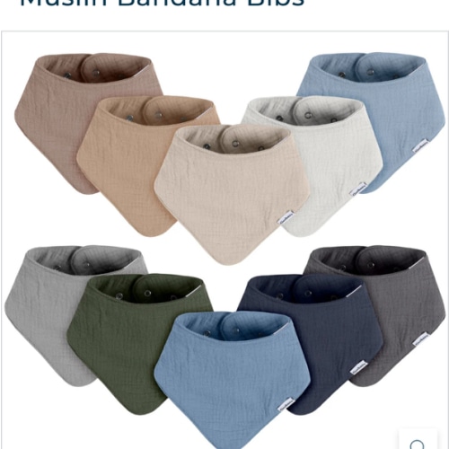 10-Pack Baby Boys Multi Blue Muslin Bandana Bibs – Gerber Childrenswear