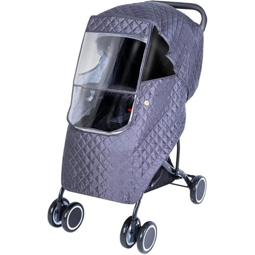 Winter Stroller Weather Shield Universal,Baby Stroller Rain Cover Waterproof,Travel Strollers Raincoat,Pushchairs Accessories,for Colder Weather,Protect from Snow Wind Sun Dust (Dark Gray)