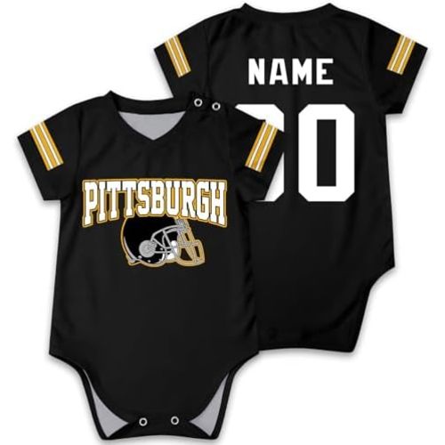 OAOANS Baby Clothes Personalized Football Baby Jersey Custom Name Number Newborn Toddler Apparel 0-24 Months Sports Fan Gifts