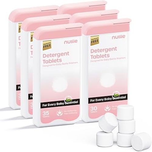 Nuliie 200PCS Detergent Tablets with Convenient Box, Bottle Washer Tablets for Momcozy, Baby Brezza, GROWNSY & Momfann, Removes Milk Residue & Odor, Gentle Formula Safe