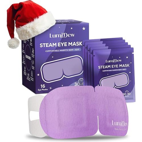 Steam Eye Mask, Self Heating Heated Eye Mask for Sleep, Warm Compress for Eyes, Moist Heat for Dry Eye Relief, Stye Eye Treatment, Spa, Travel Essentials & Relaxation Gifts, Unscented 16 Pack