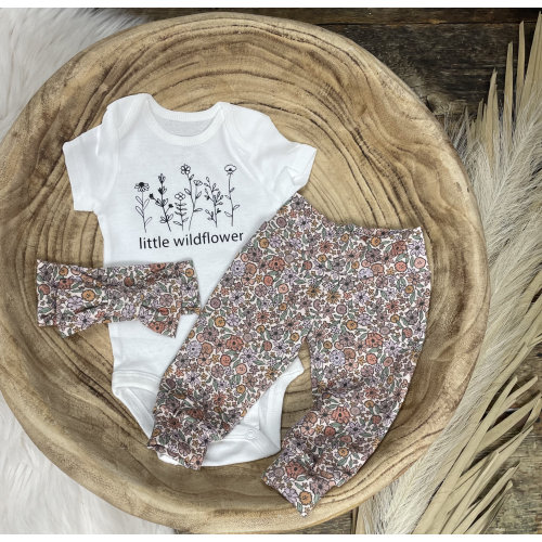 Newborn Girl Coming Home Outfit/Baby Girl Clothes/Girl First Birthday/Little Wildflower Girl/Baby Gift/Newborn, Premie Girl/Boho Floral