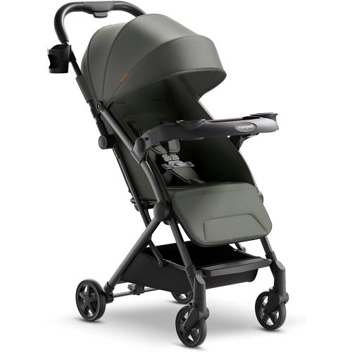 Mompush Lithe V2 Lightweight Travel Stroller, Compact Foldable Baby Stroller with Travel Bag, One-Hand Fold Stroller, Snack Tray, Mechanical Recline Seat, Airplane-Ready, UPF 50+ Canopy & Rain Cover