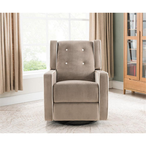 Winston Porter Parkhur 29" Wide Upholstered Manual Swivel Glider Rocker Recliner Nursery Chair & Reviews | Wayfair