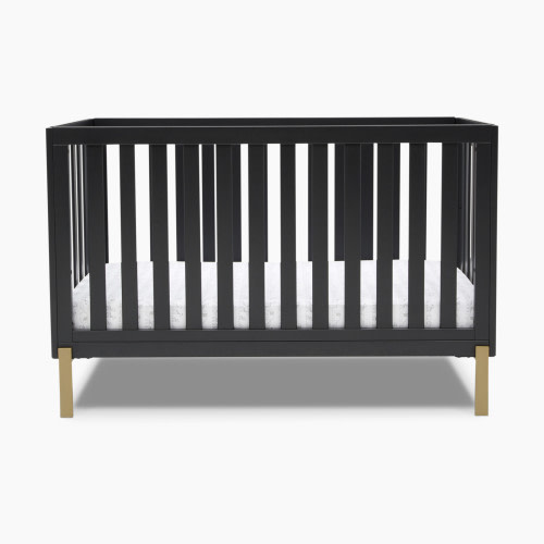 Delta Children Hendrix 4-in-1 Convertible Baby Crib - Midnight Grey With Metal Base