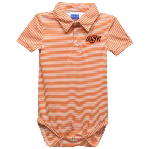 Infant&nbsp;Vive La Fete  Orange Oklahoma State Cowboys Polo Pencil Stripe Bodysuit