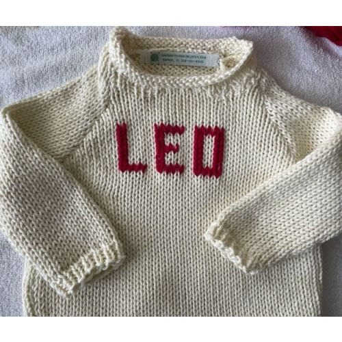 Hand-knit custom baby sweater