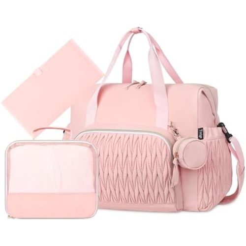 Yorige Diaper Tote Bag for Baby 6pcs, Large Mom Hospital Bags with Changing Pad Pacifier Case for Labor Delivery Boy Girl