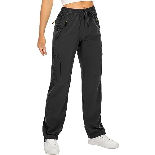 Womens Hiking Pants Quick Dry UPF 50 Lightweight Travel Golf Cargo Safari Pants Zipper Pockets